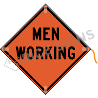 Men Working Roll-up sign