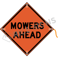 Mowers Ahead Roll-up Sign