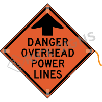 Danger Overhead Power Lines Roll-up Sign