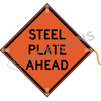 Steel Plate Ahead Roll-up Sign