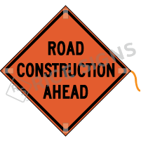 Road Construction Ahead Roll-up Sign