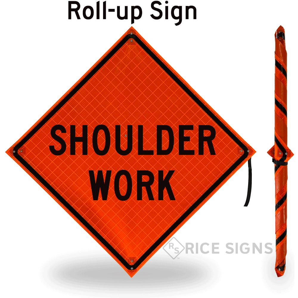 Shoulder Work Roll-up Sign