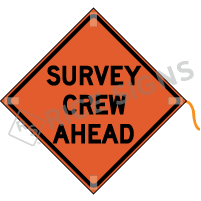 Survey Crew Ahead Roll-up Sign