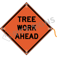 Tree Work Ahead Roll-up Sign