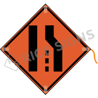 Right Lane Ends (symbol) Roll-up Sign