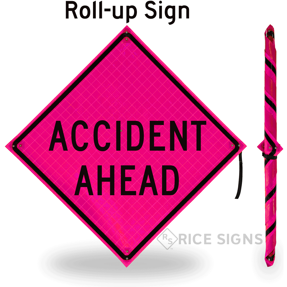 Accident Ahead Roll-up Sign