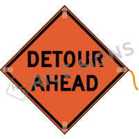 Detour Ahead Roll-up Sign