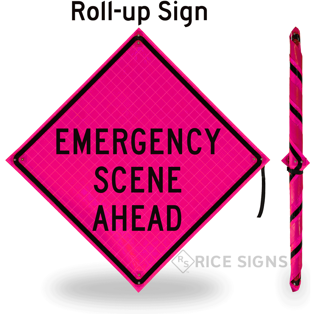 Emergency Scene Ahead Roll-up Sign