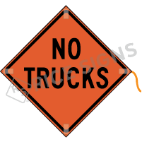 No Trucks Roll-up Sign
