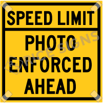 Speed Limit Photo Enforced Ahead (only Works With Ru5000 Or Ru6000 Stand) Roll-up Sign