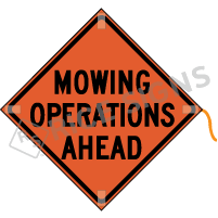 Mowing Operations Ahead Roll-up Sign