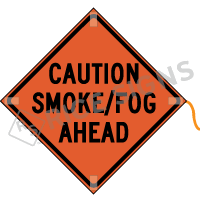 Caution Smoke Fog Ahead Roll-up Sign