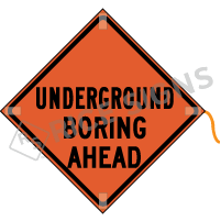 Underground Boring Ahead roll-up sign