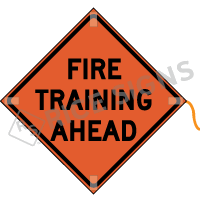 Fire Training Ahead Roll-up Sign