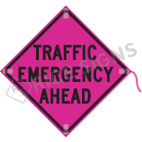 Traffic Emergency Ahead Roll-up Sign