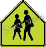 School Pedestrian Crosswalk Sign