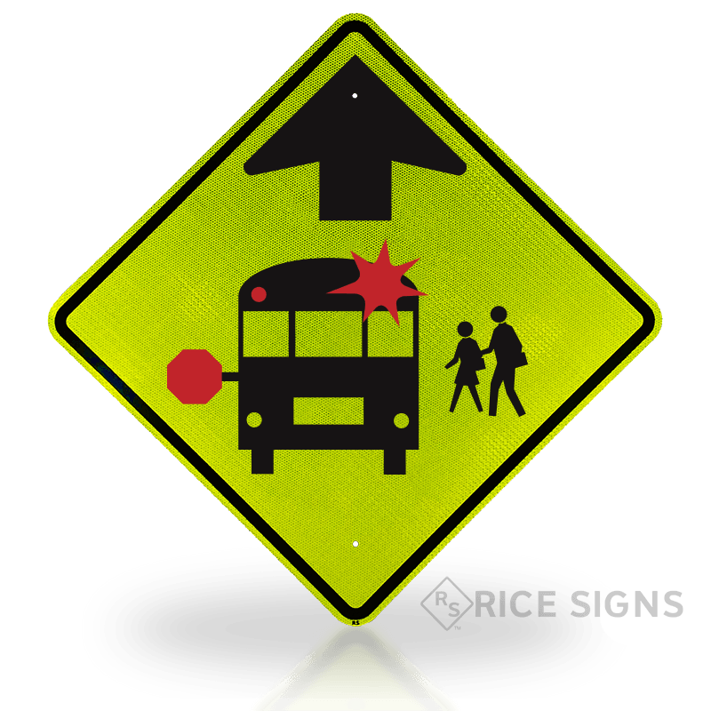 School Bus Stop Ahead Symbol