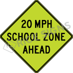 School Speed Zone Ahead Sign