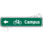 Bicycle Directional Sign With Custom Text Signs