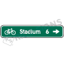 Bicycle Directional Sign With Custom Distance And Text