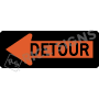 Detour Enclosed In Left Arrow Signs