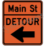 Detour Left Arrow With Street Name