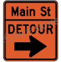 Detour Right Arrow With Street Name