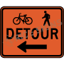 Detour Bicycle And Pedestrian Left Arrow