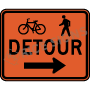 Detour Bicycle And Pedestrian Right Arrow