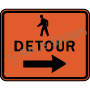 Pedestrian Detour With Right Arrow Signs