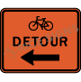 Bicycle Detour With Left Arrow