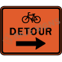 Bicycle Detour With Right Arrow