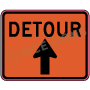 Detour Straight Arrow Signs