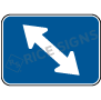 Double Arrow Angled To Left Signs