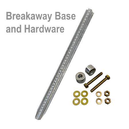 3.5 Foot - 2# Per Foot Galvanized U-Channel Sign Post with Breakaway Nuts, Bolts, and Spacers