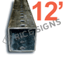 12 Foot Galvanized Steel Square Sign Post (Minimum order 5 posts)
