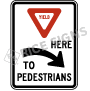 Yield Here To Pedestrians Right Arrow