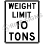 Weight Limit Tons Signs