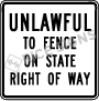 Unlawful To Fence On State Right Of Way