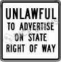 Unlawful To Advertise On State Right Of Way