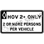 Hov 2+ Only 2 Or More Persons Per Vehicle