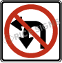 No U-Turn Or Left Turn Signs