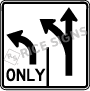 Lane Movement Two Lanes Signs
