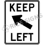 Keep Left Angle Arrow Signs