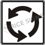 Roundabout Three Circular Arrows Signs