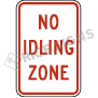 No Idling Zone Signs
