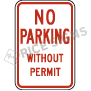 No Parking Without Permit Signs