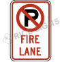 No Parking Fire Lane Symbol Signs