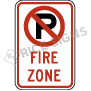 No Parking Fire Zone Symbol Signs