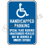 Massachusetts Handicapped Parking Special Plate Required Signs